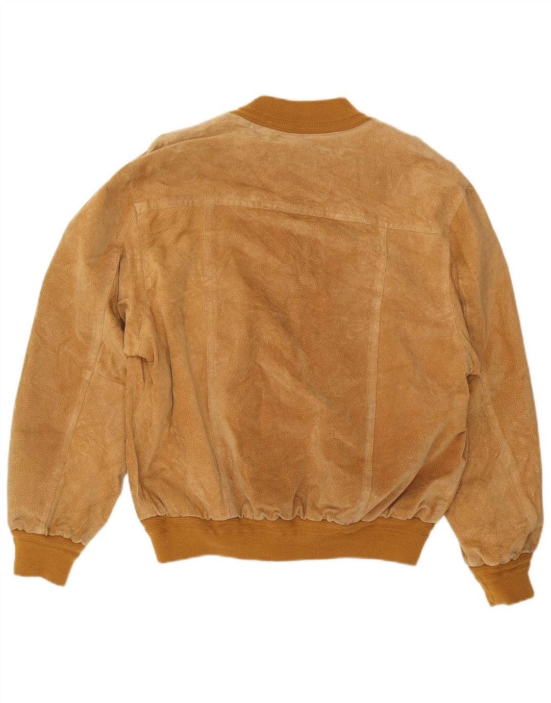 Giubbotto bomber in pelle scamosciata vintage da uomo UK 40 grande in pelle marrone