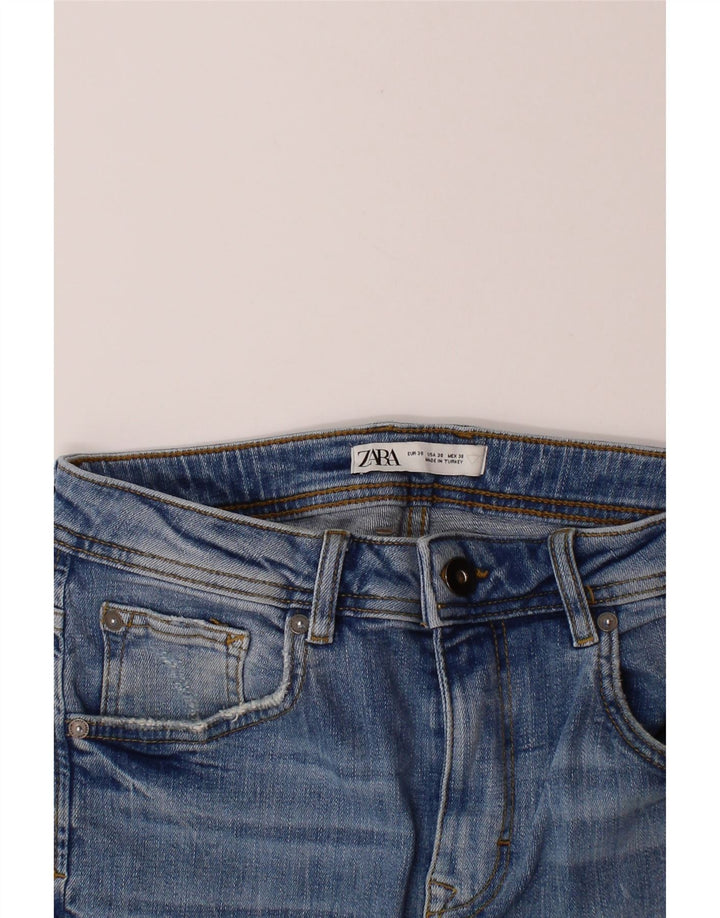 ZARA Mens Distressed Cropped Jeans EU 38 Small W30 L26 Blue Vintage Zara and Second-Hand Zara from Messina Hembry 