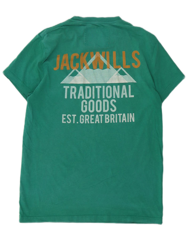 T-shirt grafica da uomo Jack Wills Top XS in cotone verde