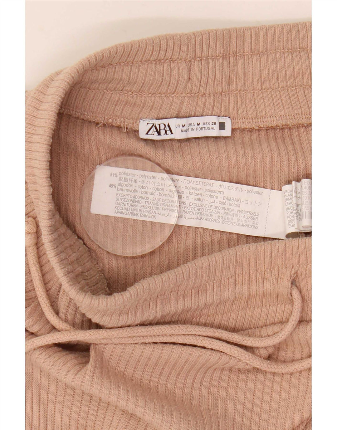 Gonna midi a vita alta da donna Zara media W28 rosa poliestere