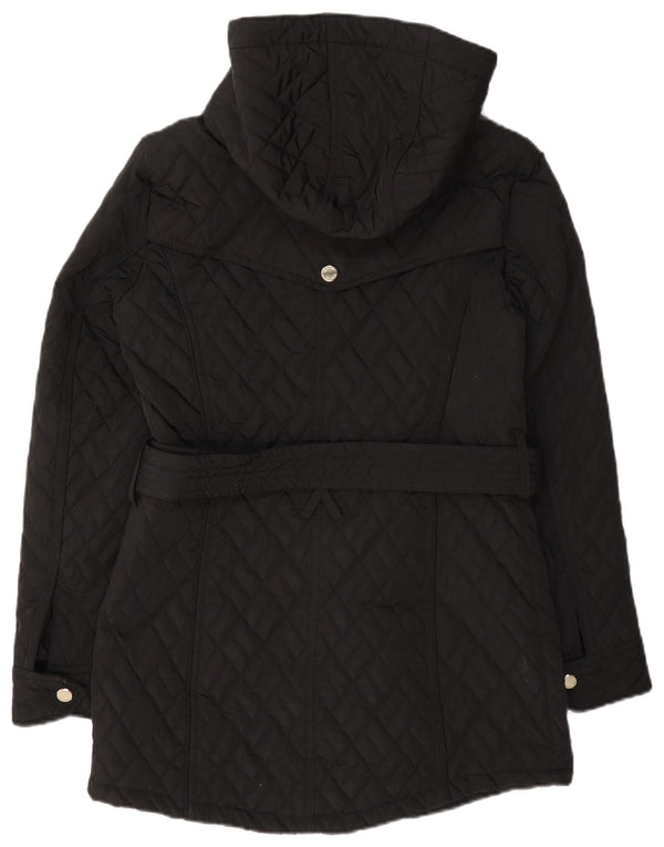 Cappotto trapuntato con cappuccio da donna Calvin Klein UK 10 piccolo poliestere nero