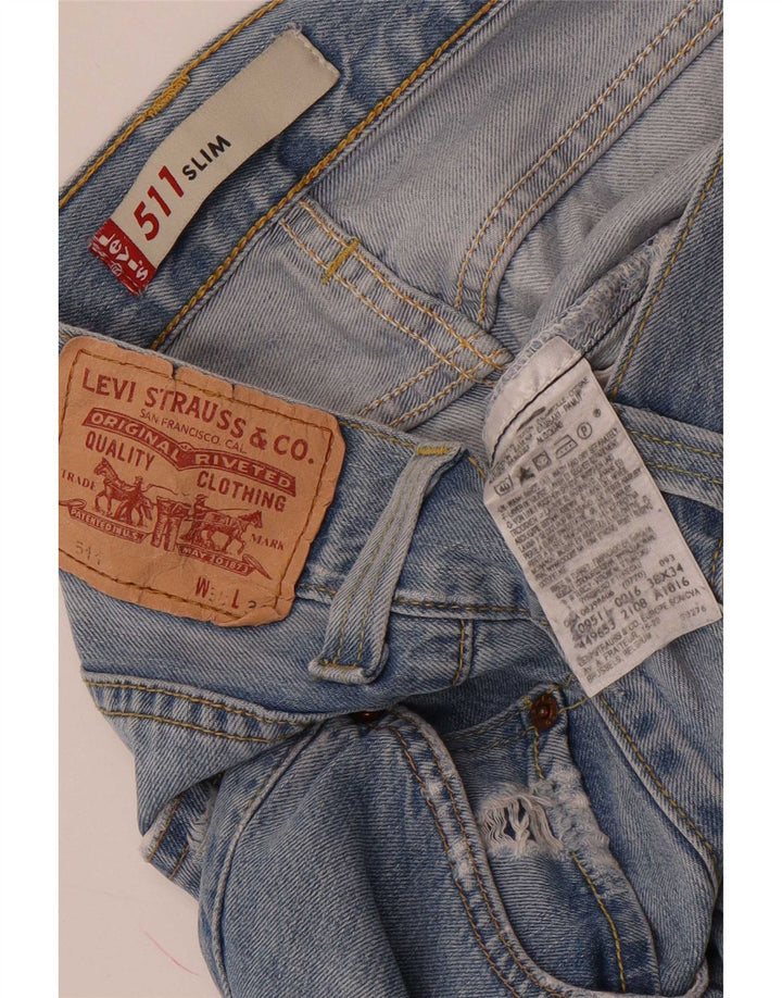 Jeans Levi's Uomo 511 Slim Distressed W38 L34 Cotone Blu