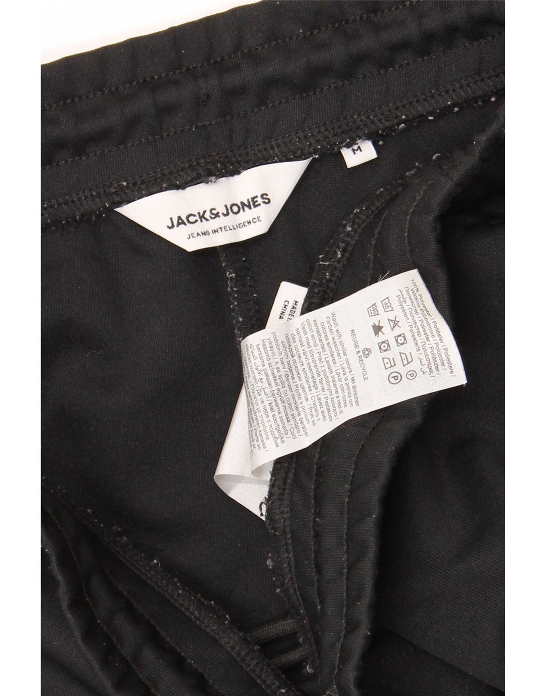 Pantaloncini sportivi regolari da uomo Jack & Jones, poliestere nero medio