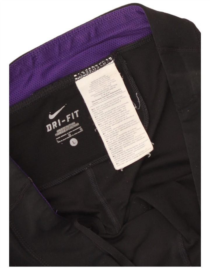 Pantaloncini sportivi Nike Dri Fit Bermuda da donna UK 14 Large Nero Poliestere