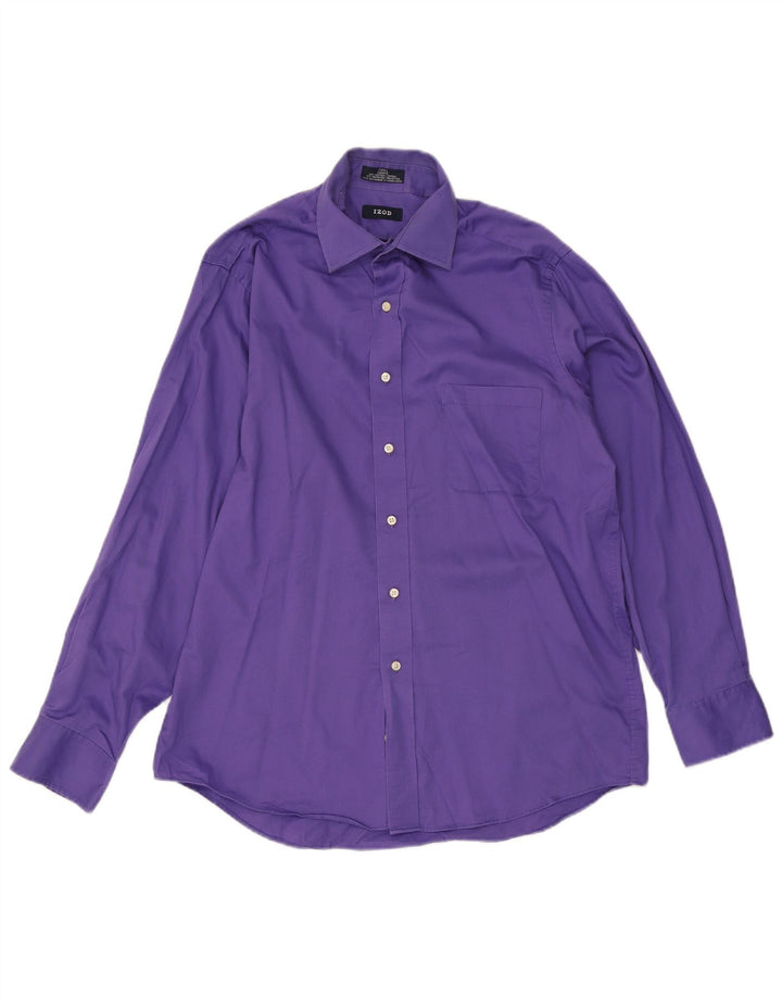 Camicia da uomo Izod taglia 16 grande cotone viola