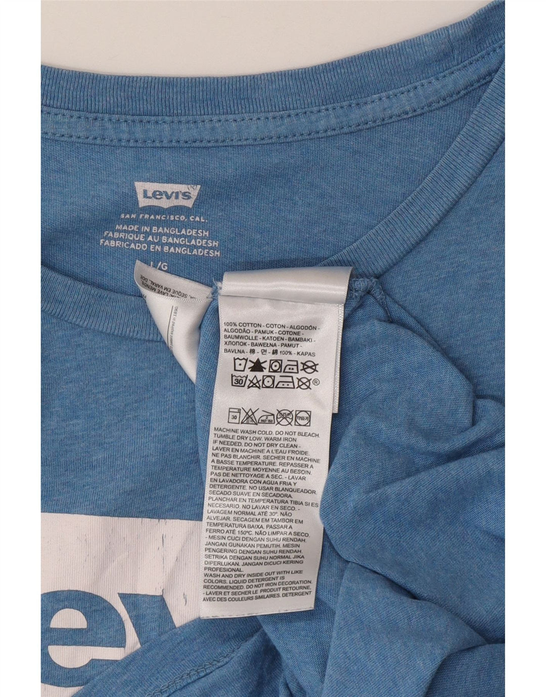 T-shirt grafica da uomo Levi's Top grande in cotone blu