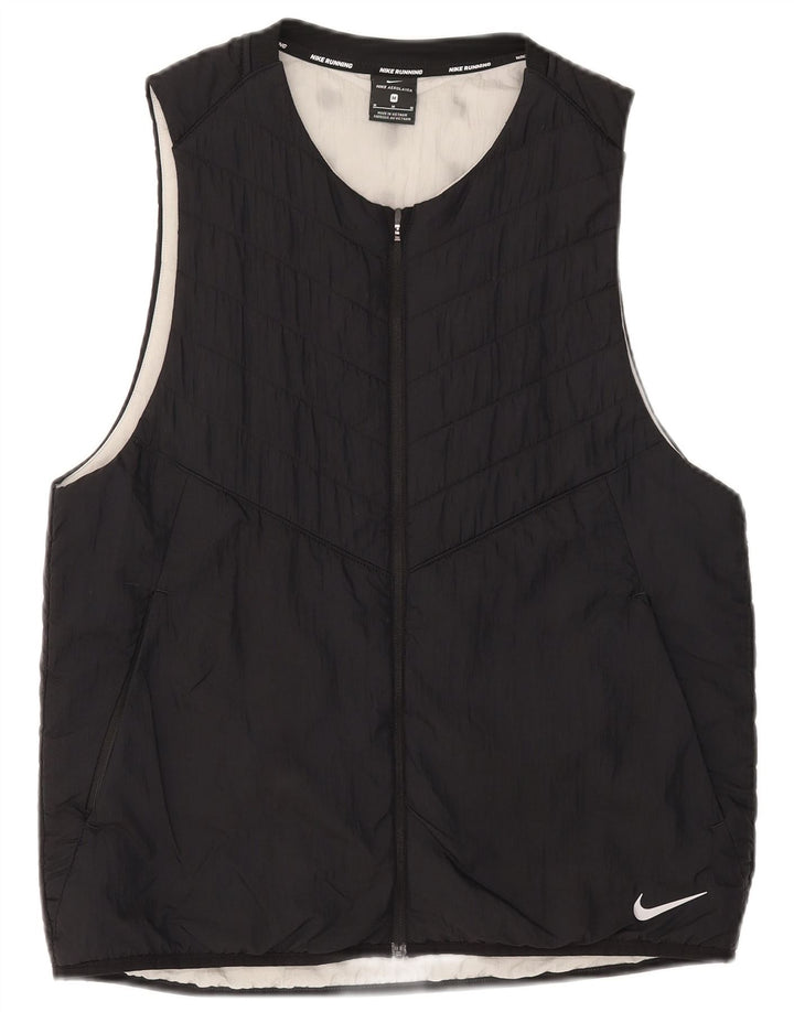 Gilet imbottito da donna Nike UK 14 medio nylon nero