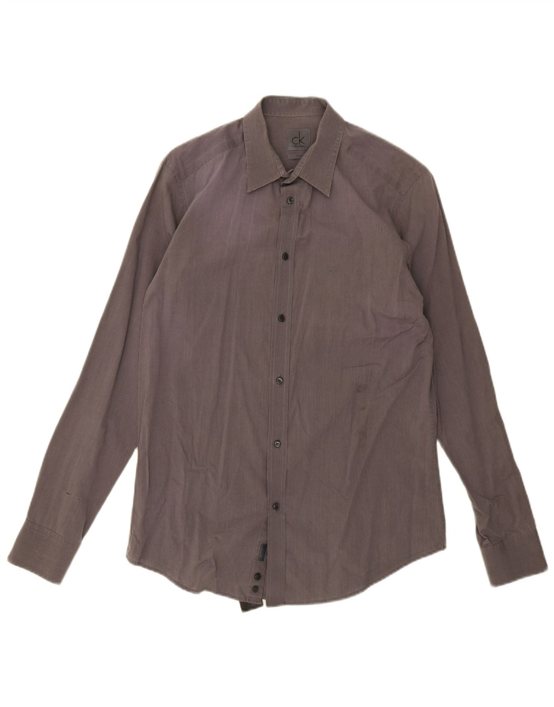 Camicia slim fit da uomo Calvin Klein grigio medio a righe