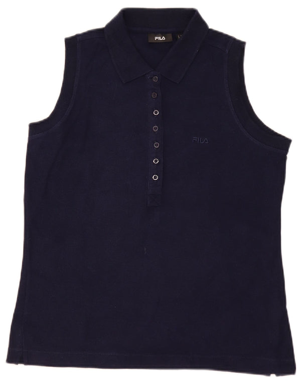 Polo senza maniche da donna Fila UK 14 Large in cotone blu navy