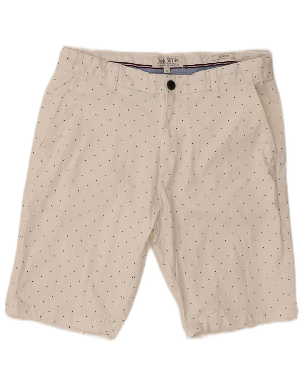 Pantaloncini chino slim fit da uomo Jack Wills W32 cotone medio a pois bianco