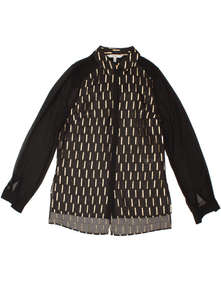 COAST Womens Abstract Pattern Shirt Blouse UK 8 Small Black Polyester Vintage Coast and Second-Hand Coast from Messina Hembry 