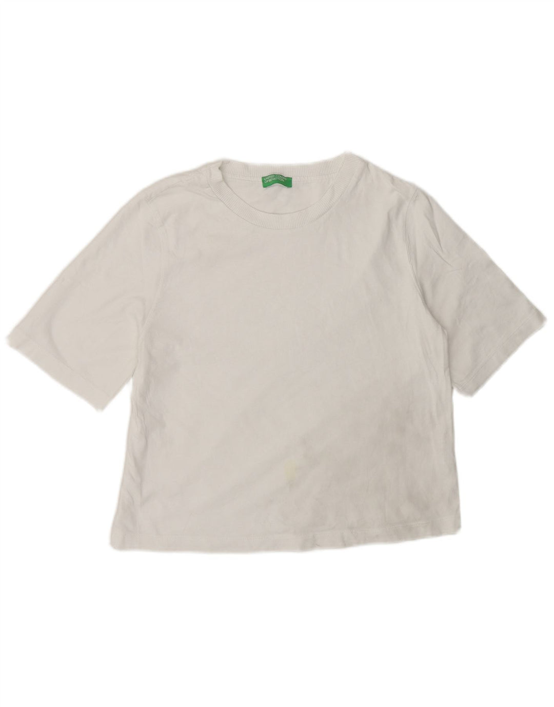 T-shirt da donna Benetton Top UK 14 cotone bianco medio