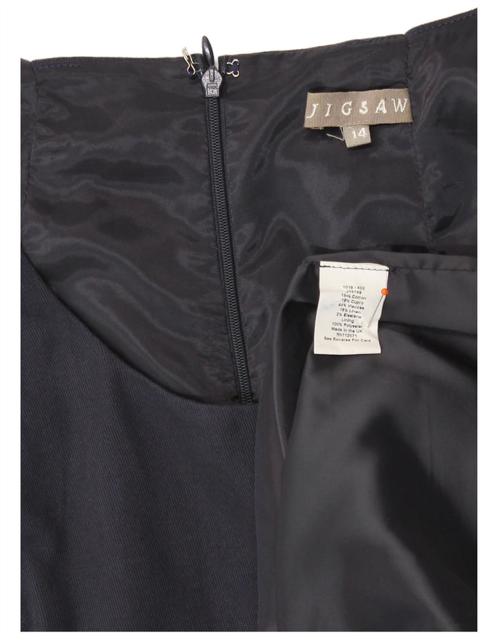 Abito tubino senza maniche da donna Jigsaw UK 14 Viscosa blu navy medio