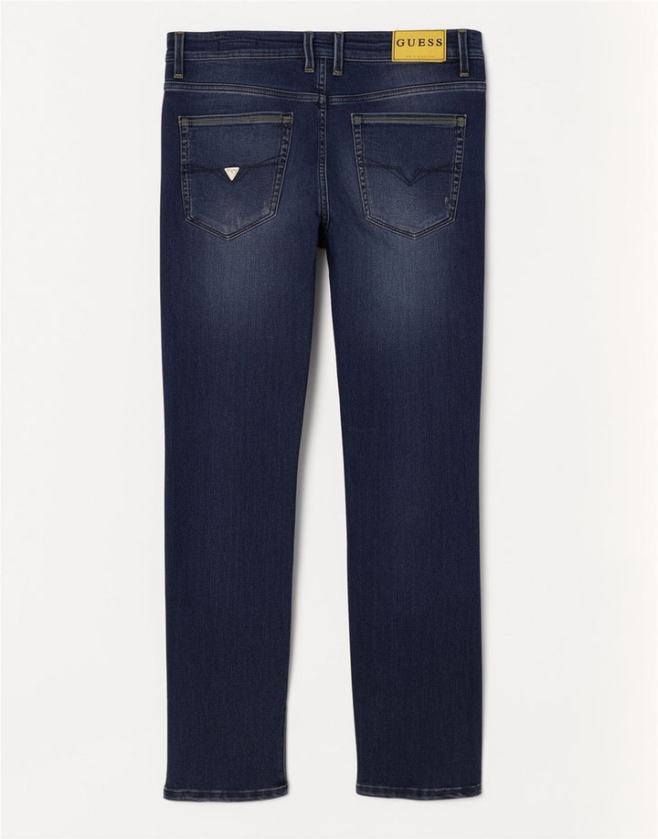 Jeans slim invecchiati da uomo Guess W32 L33 viscosa blu