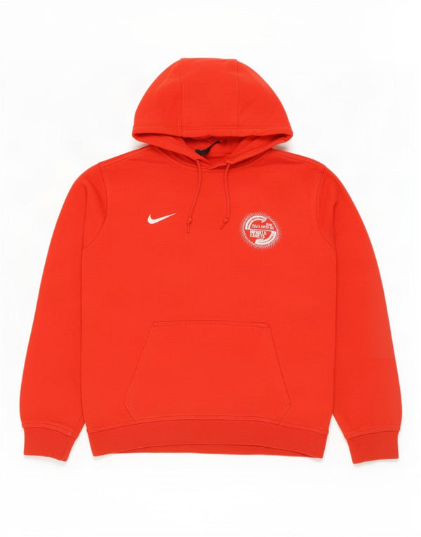 Felpa con cappuccio da uomo Nike Large rossa in cotone