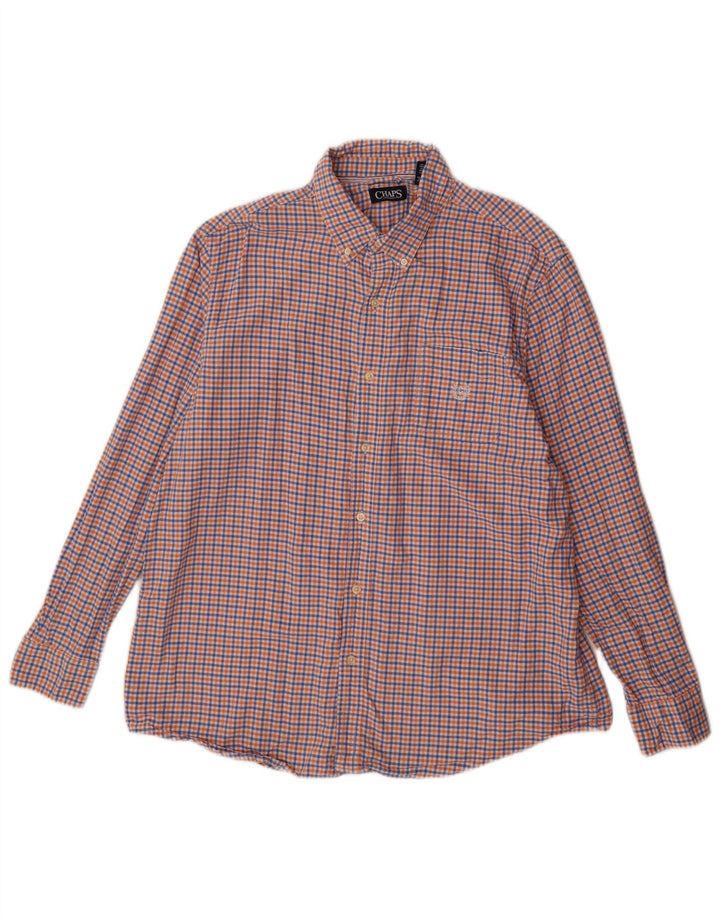 Camicia in flanella da uomo Chaps XL in cotone a quadretti blu