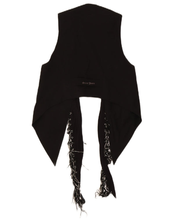 Gilet asimmetrico corto da donna Guess UK 10 piccolo bohémien in poliestere nero