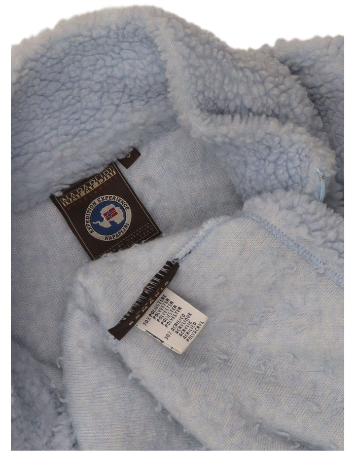Maglione in pile da uomo Napapijri con collo con zip geografica, piccolo in poliestere blu