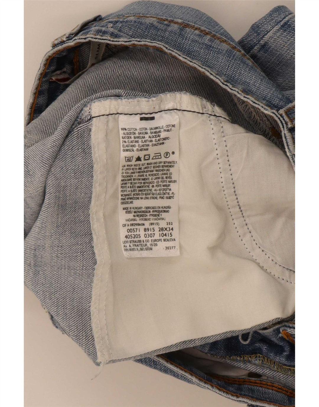 Jeans Levi's 571 Slim da donna W28 L31 in cotone blu