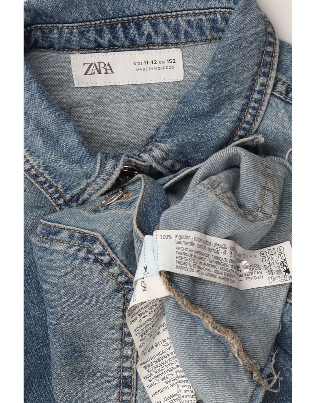Giacca corta in denim per ragazze Zara 11-12 anni in cotone blu