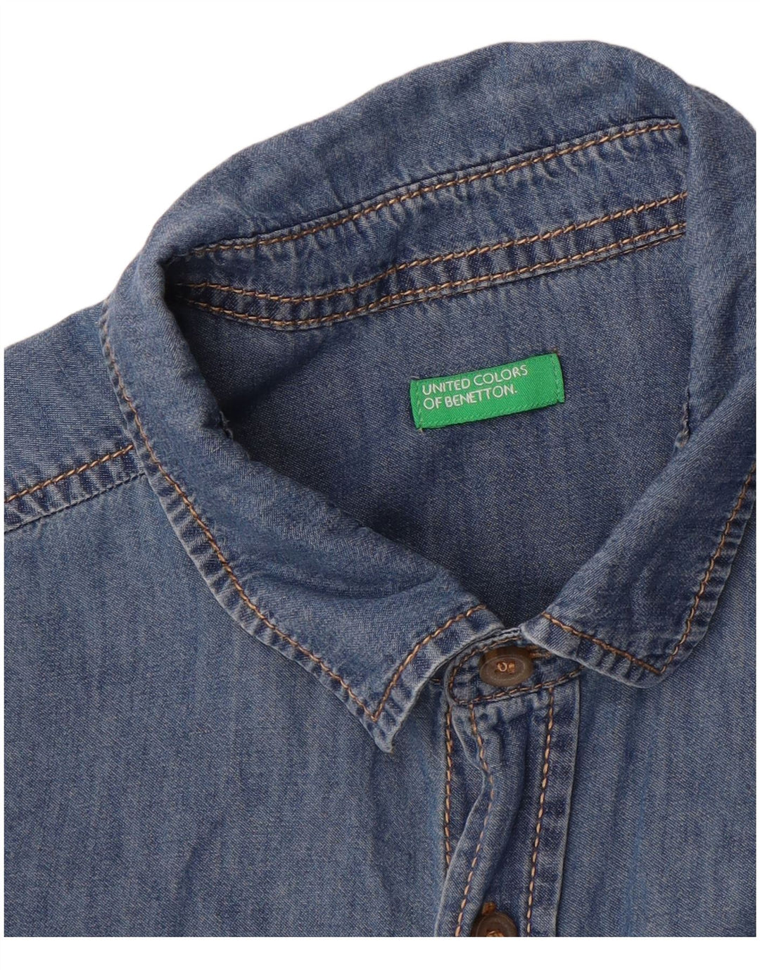 Camicia Denim Bambino BENETTON 14-15 Anni Blu