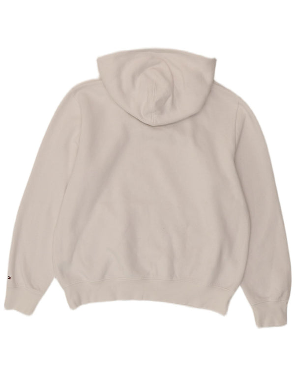 Maglione con cappuccio grafico da uomo Tommy Hilfiger grande cotone bianco