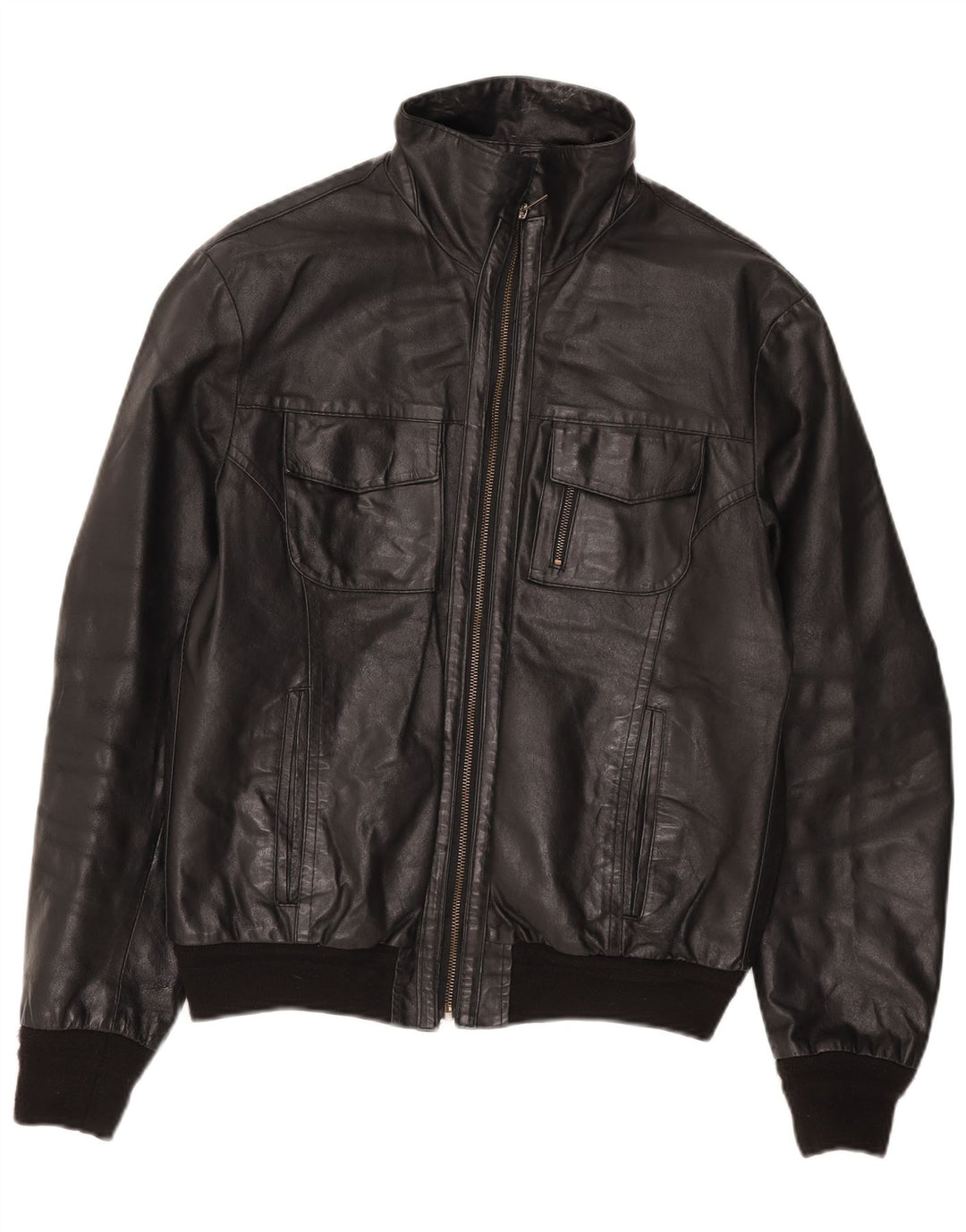 Giacca in pelle da uomo Sasch UK 40 grande in pelle nera