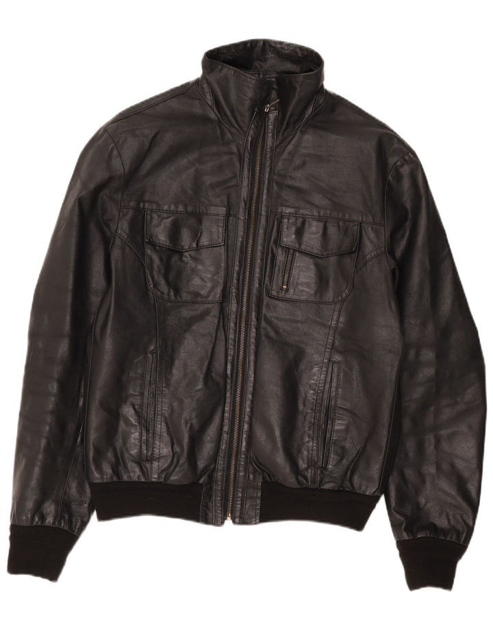 Giacca in pelle da uomo Sasch UK 40 grande in pelle nera