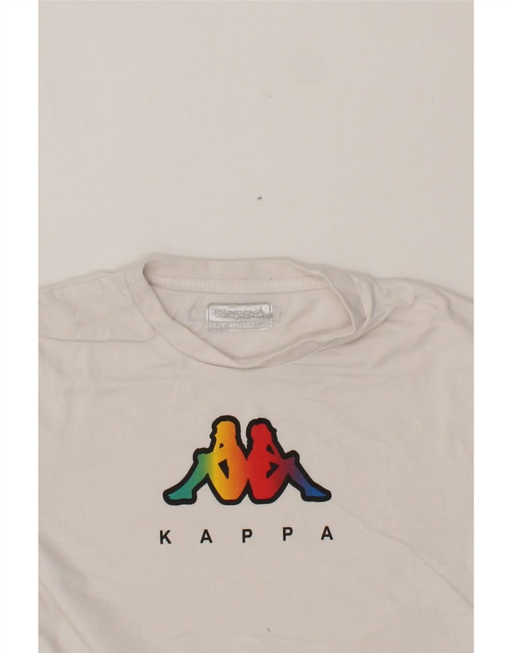 KAPPA Boys Graphic T-Shirt Top 11-12 Years White Cotton Vintage Kappa and Second-Hand Kappa from Messina Hembry 