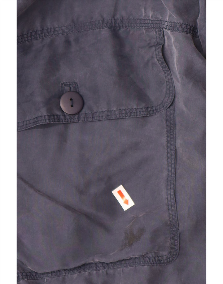 Giubbotto bomber da uomo VINTAGE IT 48 medio blu navy in seta