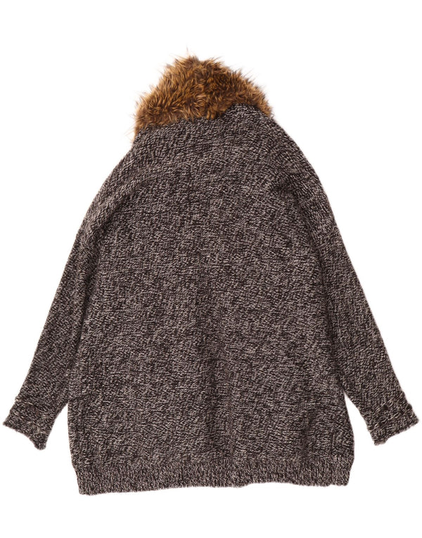 Maglione cardigan lungo oversize da donna Guess UK 10 piccolo grigio chiazzato