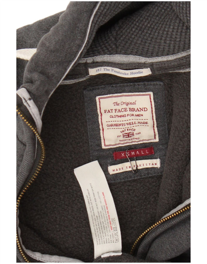 Felpa con cappuccio e zip da uomo Fat Face XS in cotone grigio