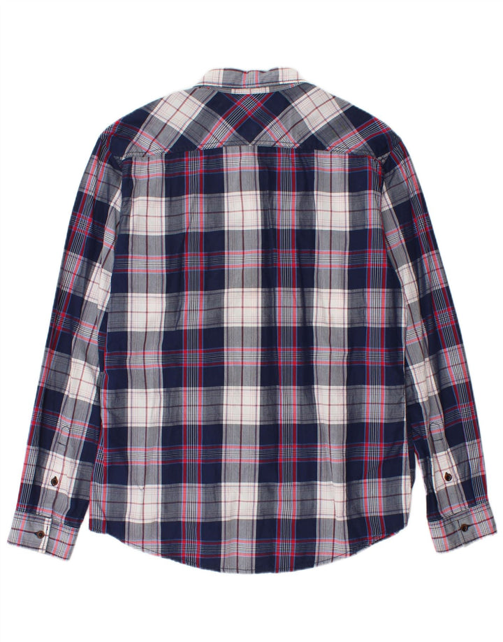 Camicia slim fit da uomo Esprit in cotone a quadri blu navy medio