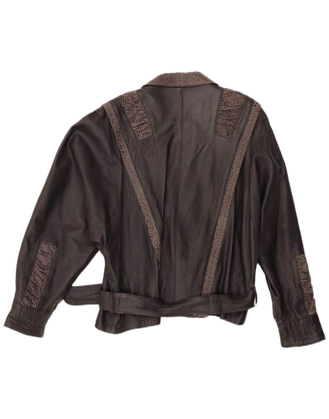 Giacca in pelle da donna VINTAGE IT 48 XL Pelle geometrica nera