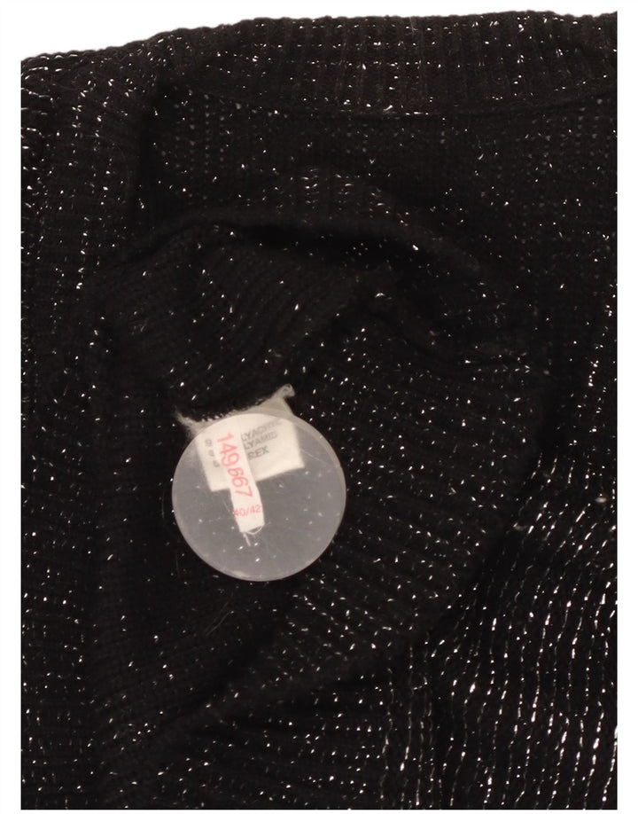 Canotta da donna VINTAGE EU 40/42 Acrilico chiazzato nero medio