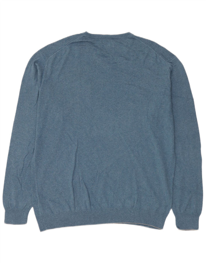Maglione da uomo con scollo a V Marlboro Classics 3XL cotone blu