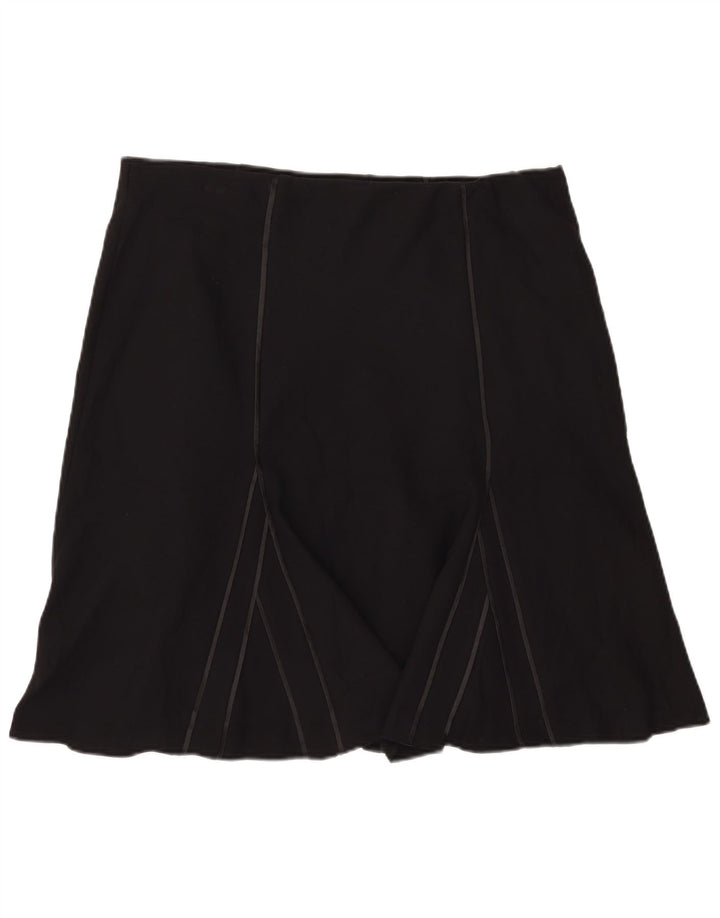 Gonna a trapezio da donna Marks & Spencer UK 18 XL W40 poliestere nero