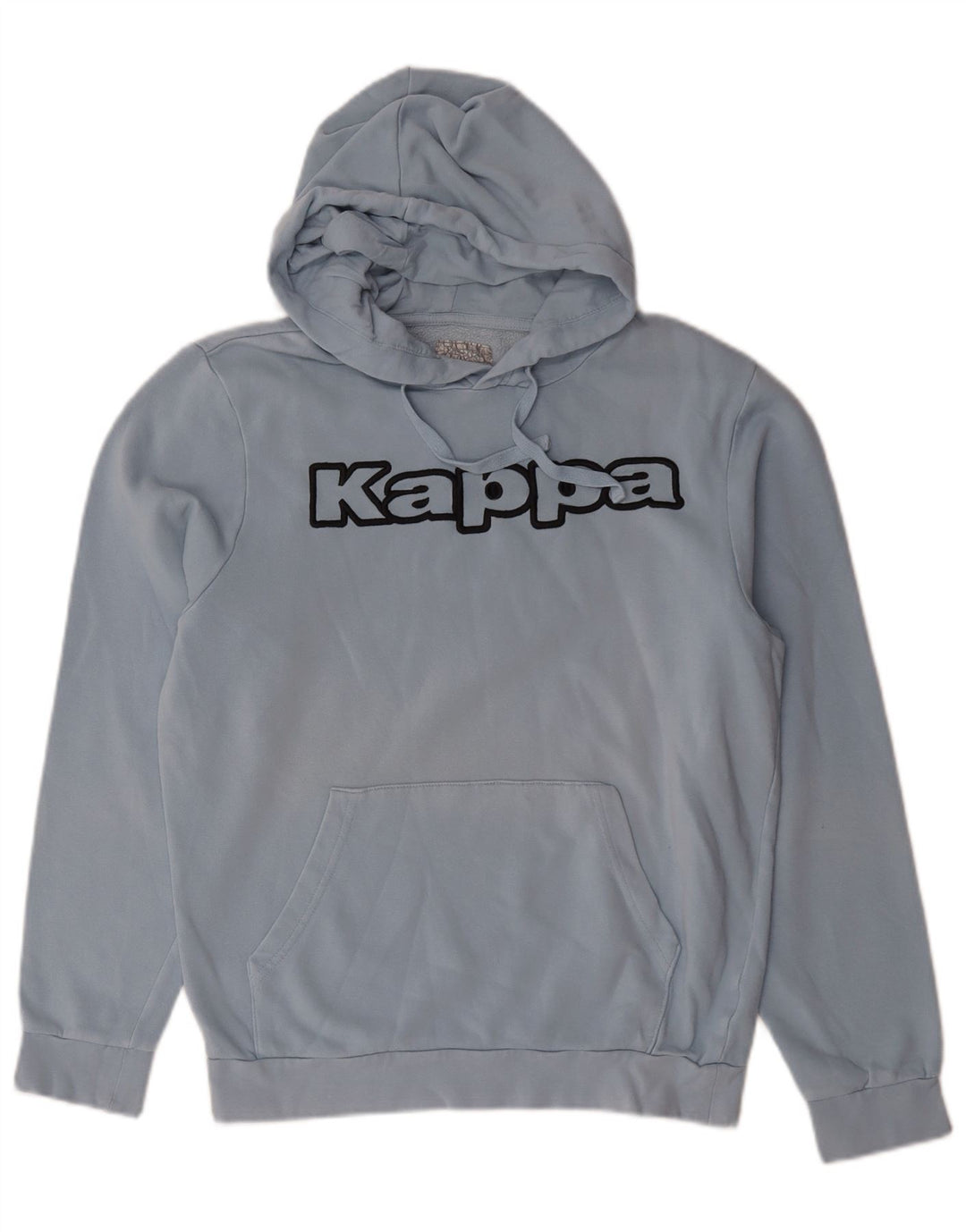 Maglione con cappuccio grafico da uomo Kappa in cotone blu medio