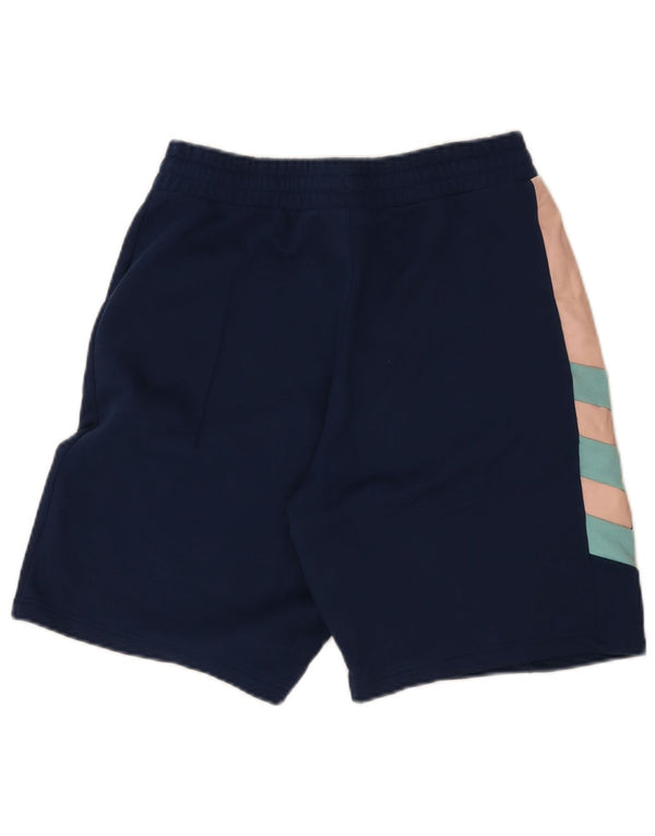 Pantaloncini sportivi grafici da uomo Adidas piccoli in cotone color block blu navy