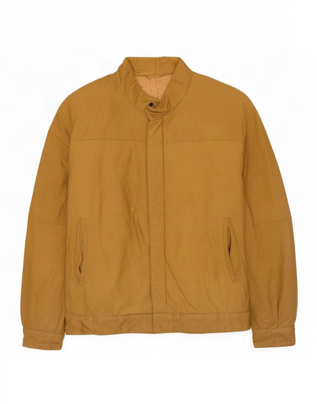 Giacca in pelle vintage da uomo IT 48 Beige medio
