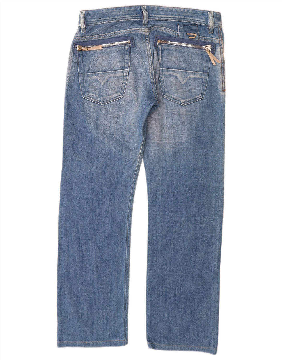 Jeans dritti invecchiati da donna Diesel W30 L29 cotone blu