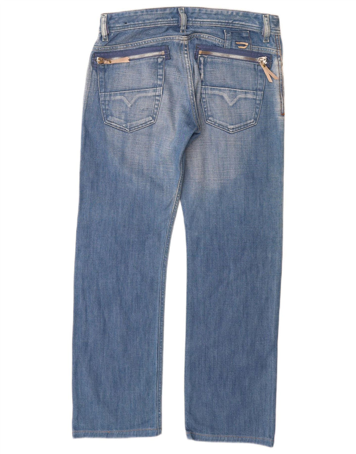 Jeans dritti invecchiati da donna Diesel W30 L29 cotone blu