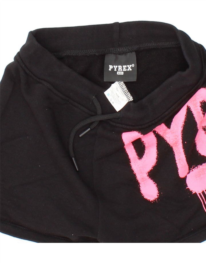PYREX Girls Graphic Sport Shorts 9-10 Years Medium Black Cotton Vintage Pyrex and Second-Hand Pyrex from Messina Hembry 
