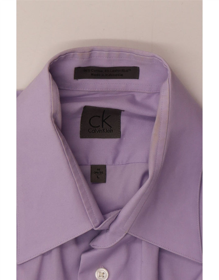 Camicia da uomo Calvin Klein taglia 16 grande cotone viola