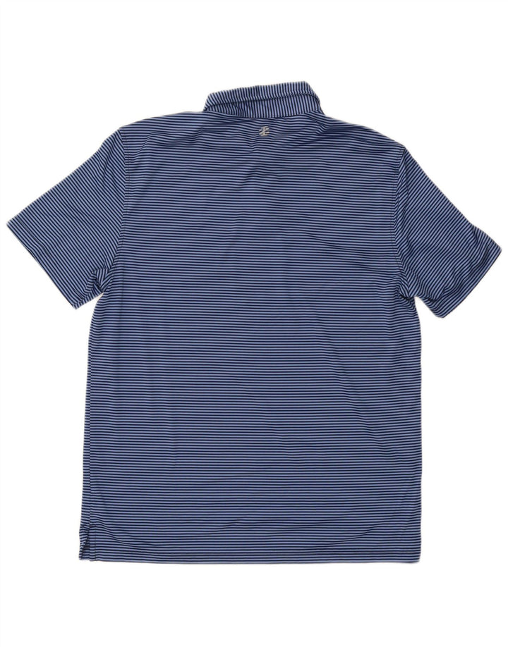 Polo da uomo Izod in poliestere gessato blu medio