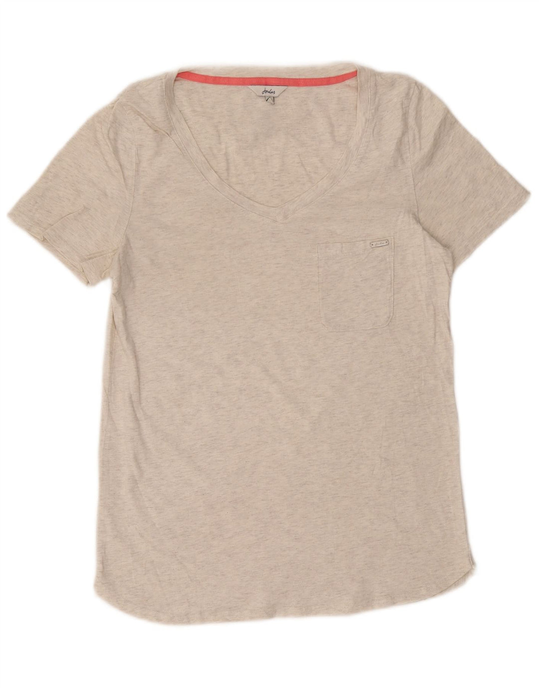 JOULES T-shirt da donna Top UK 12 medio bianco sporco screziato