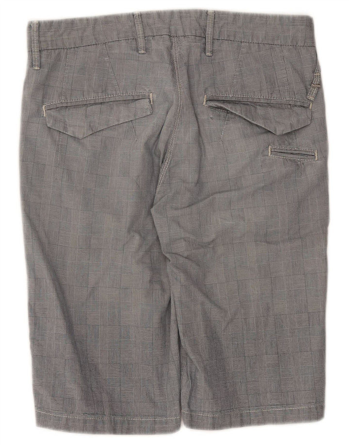 Pantaloncini chino da uomo GAS W30 in cotone a quadri grigio medio