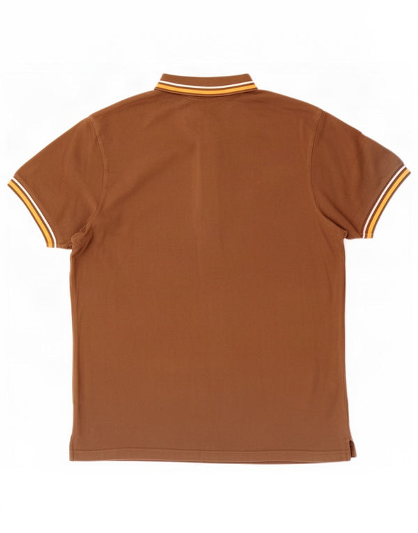 Polo Uomo Diadora Cotone Rigato Marrone Medio