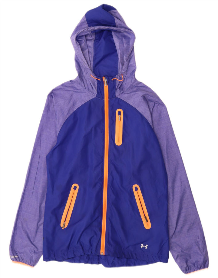Giacca antipioggia con cappuccio da donna Under Armour UK 10 Small Blue Colourblock