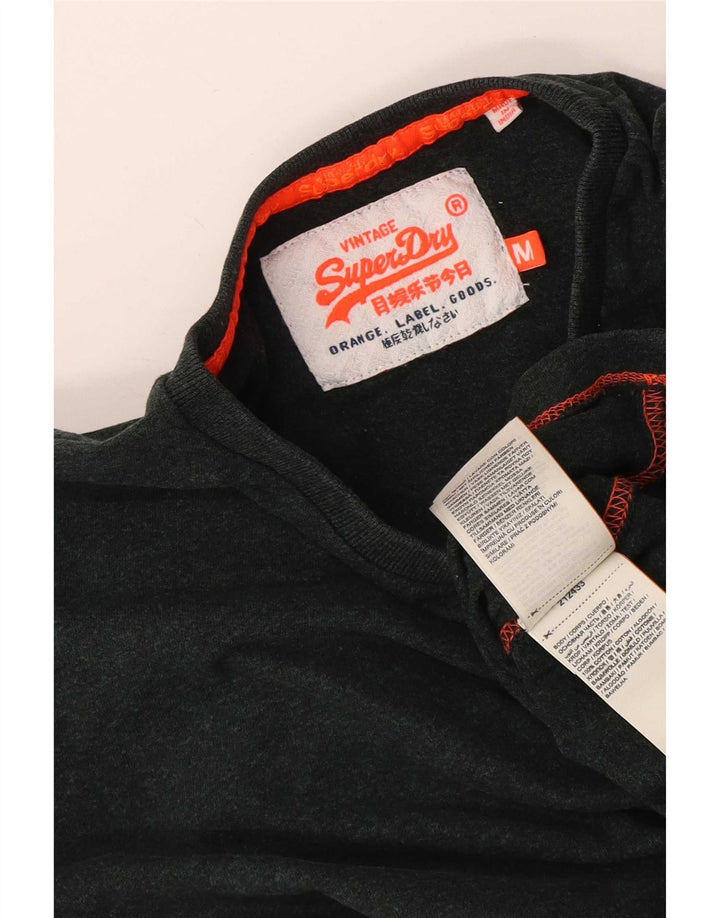 Top da uomo a maniche lunghe Superdry in cotone verde medio